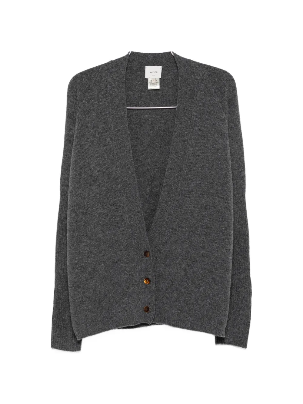 Alysi ribbed-trims V-neck cardigan - Grau
