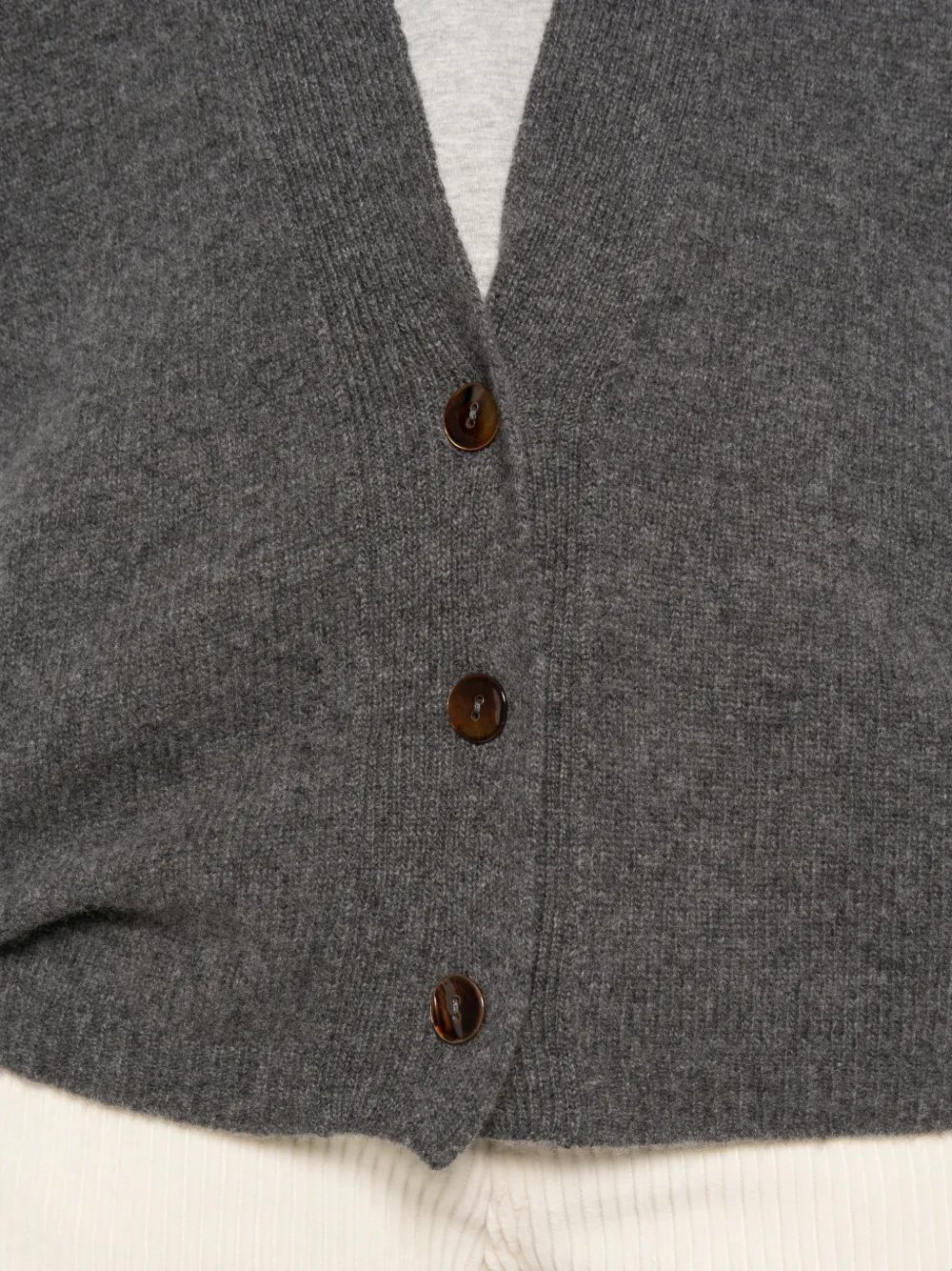 Alysi Vest met V-hals en ribgebreide afwerking Grijs