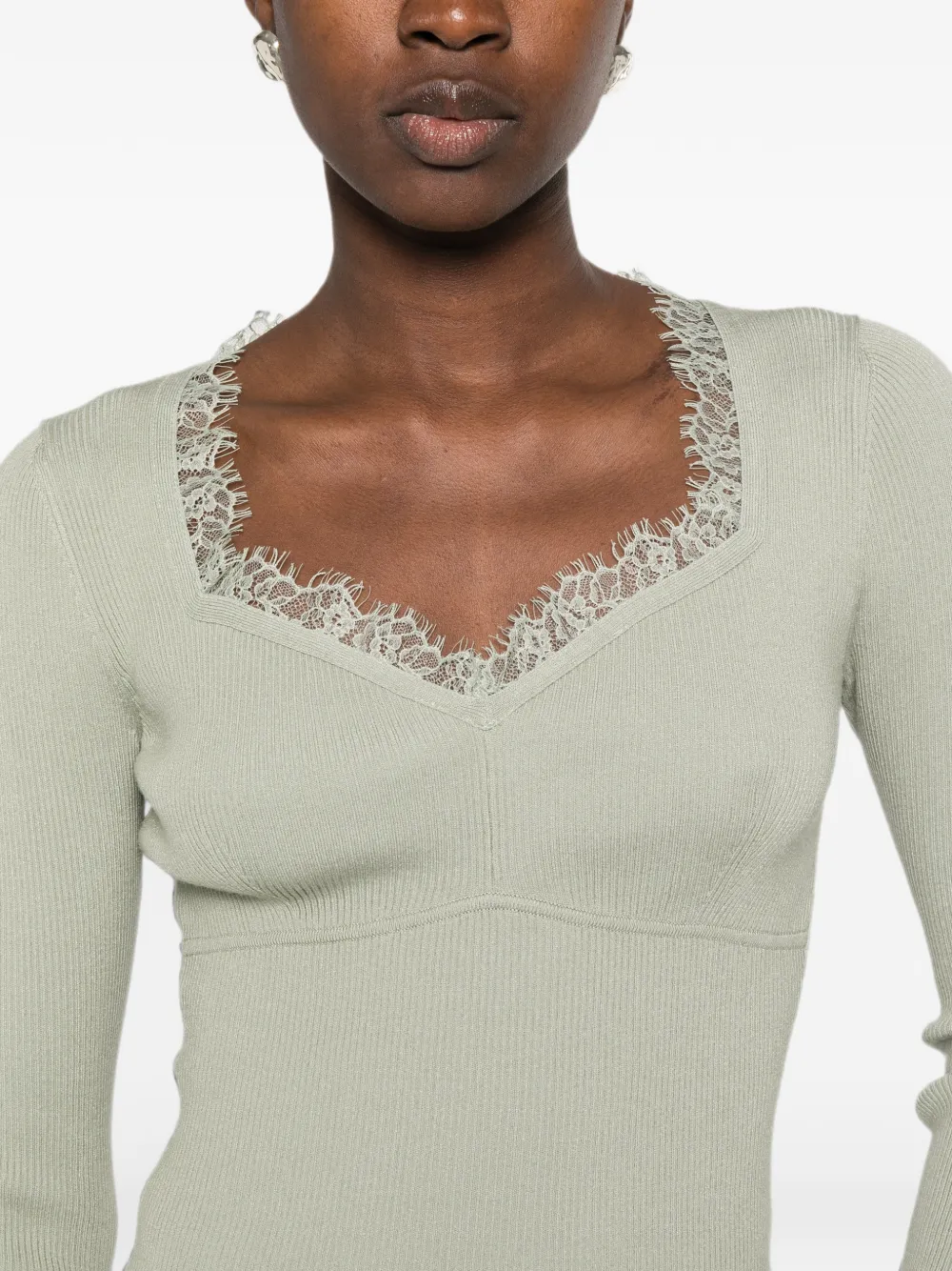 TWINSET Trui met kant Groen