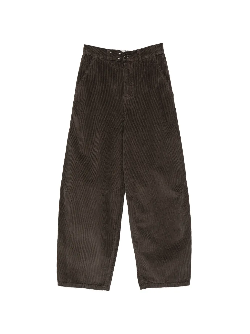 Alysi corduroy barrel-leg trousers - Braun