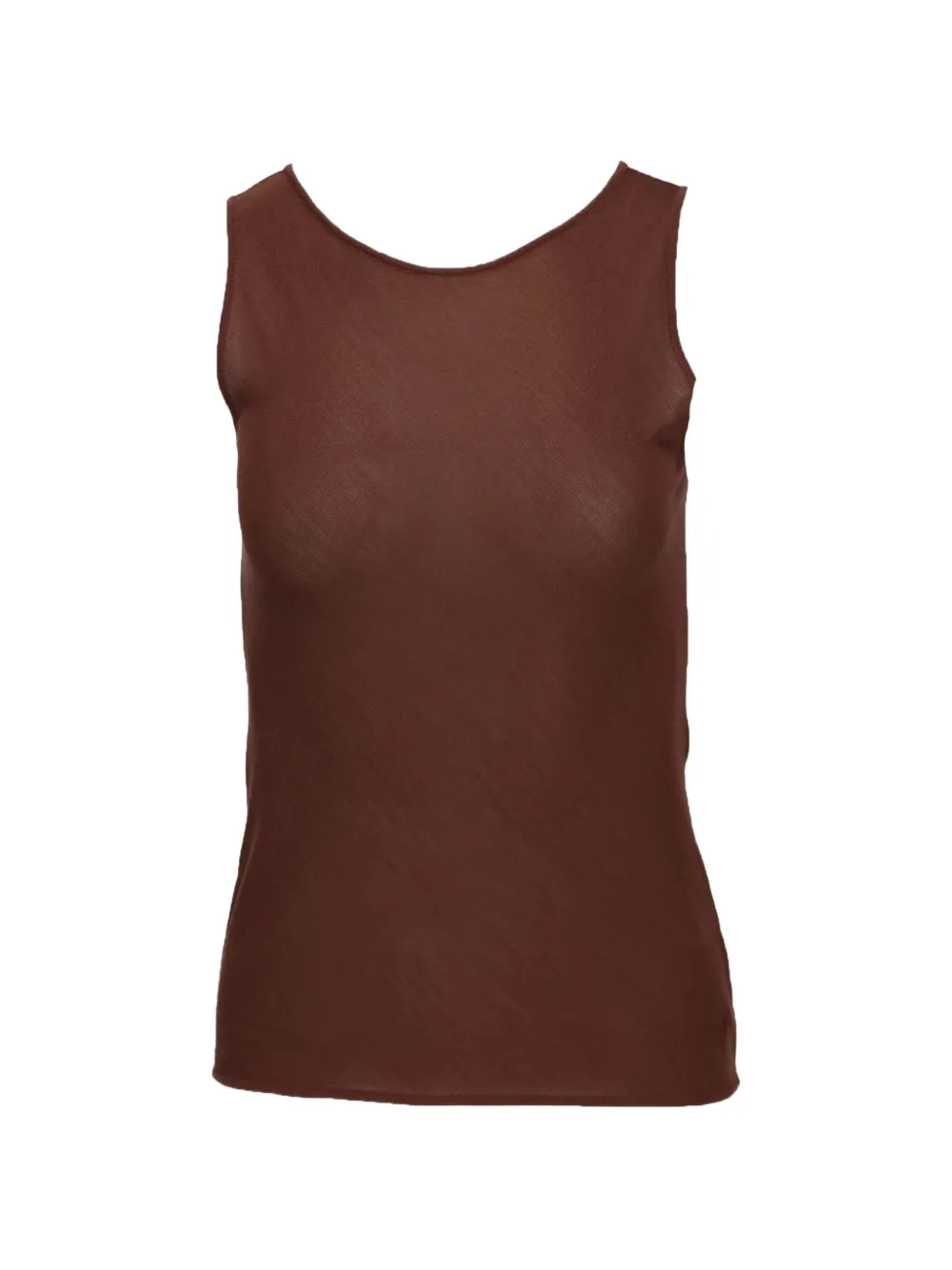 Isaia fine-knit sleeveless top - Marrone