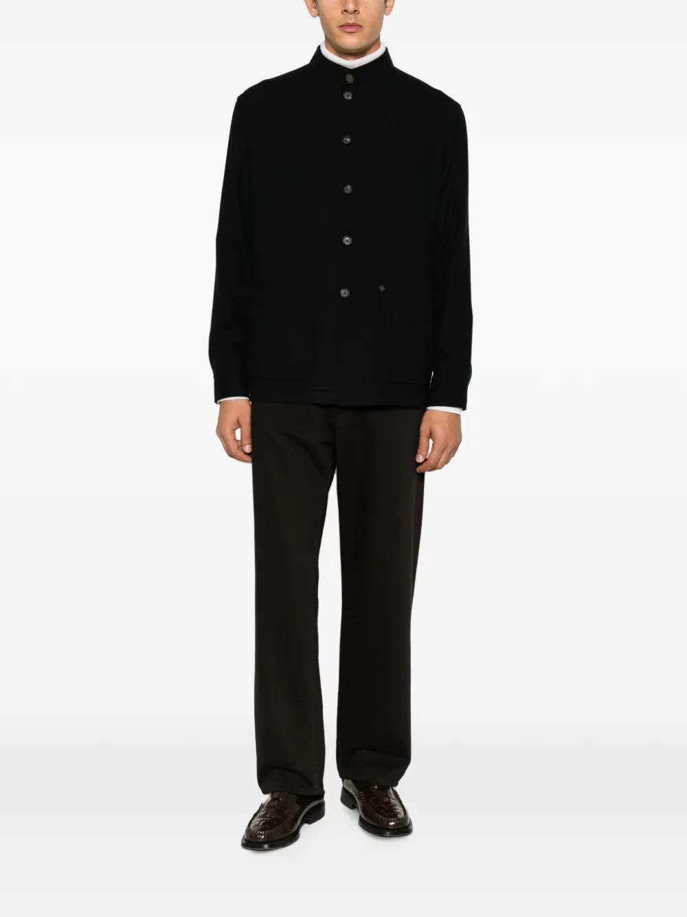 Tagliatore mandarin-collar button-fastening blazer Zwart