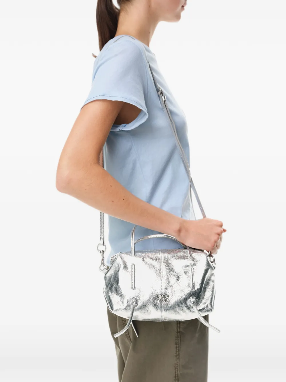 BIMBA Y LOLA Lolita leren mini-tas Zilver