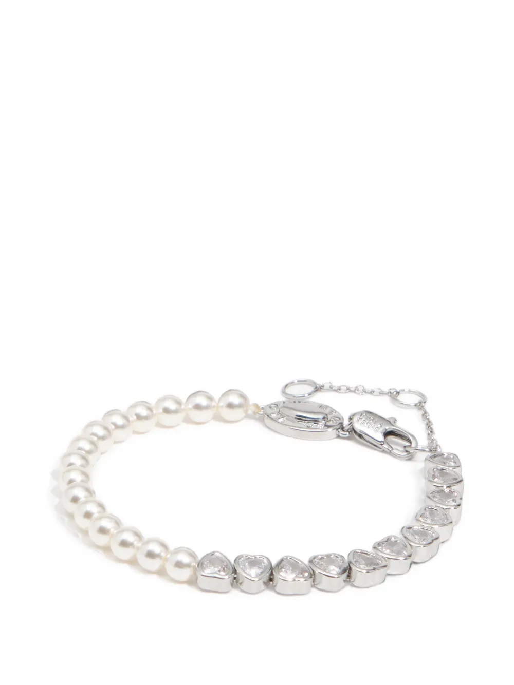 BIMBA Y LOLA Bracciale con perle sintetiche e motivo a cuore - Argento