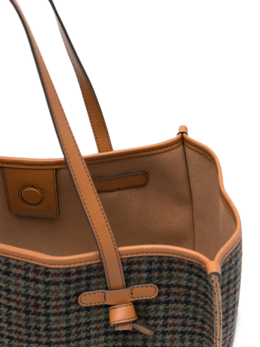 GIANNI CHIARINI Marcella shopper met pied-de-poule-patroon Groen