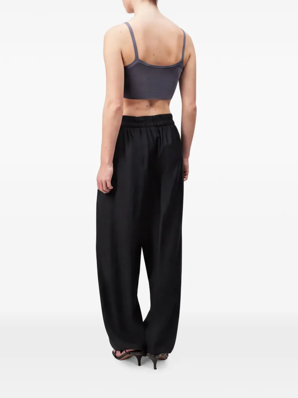 Drykorn Either broek met toelopende pijpen en elastische tailleband Zwart