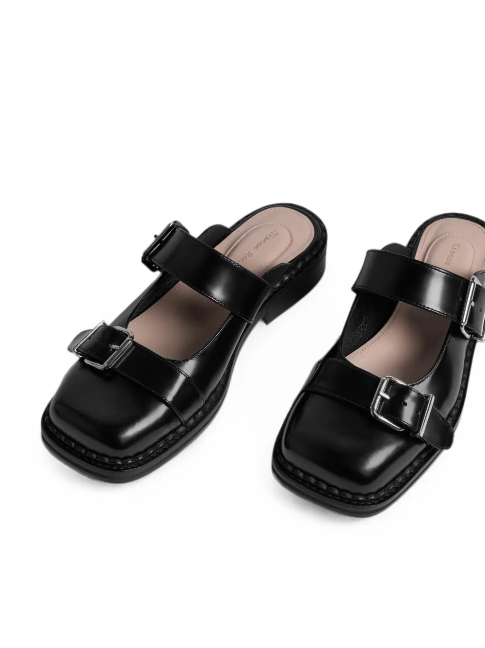 Simone Rocha Mary Jane buckle mules Zwart