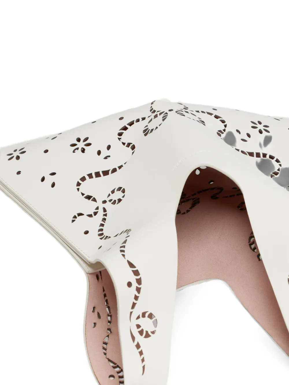 Simone Rocha Lasercut mini-handtas met kanten effect Wit