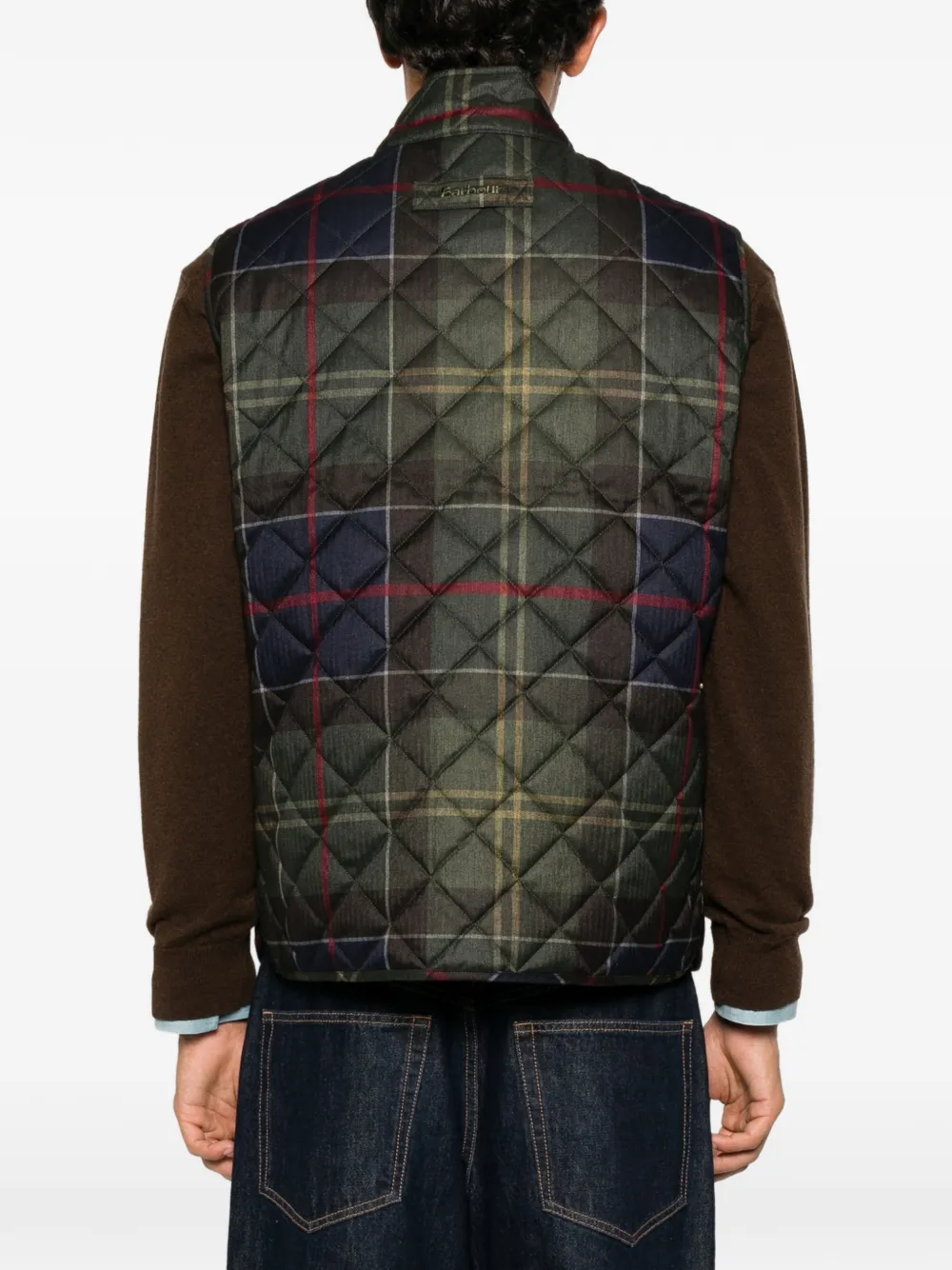 Barbour Gilet met tartan-ruit Groen