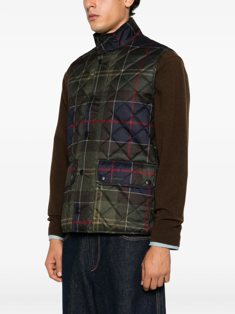 Barbour Gilet met tartan-ruit Groen