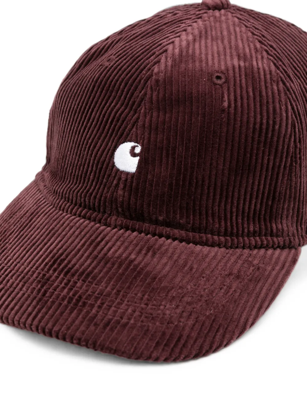Carhartt WIP Ribfluwelen pet met geborduurd logo Bruin
