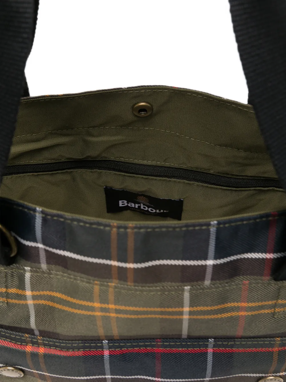 Barbour Torridon Carry All shopper met tartan ruit en zak Groen