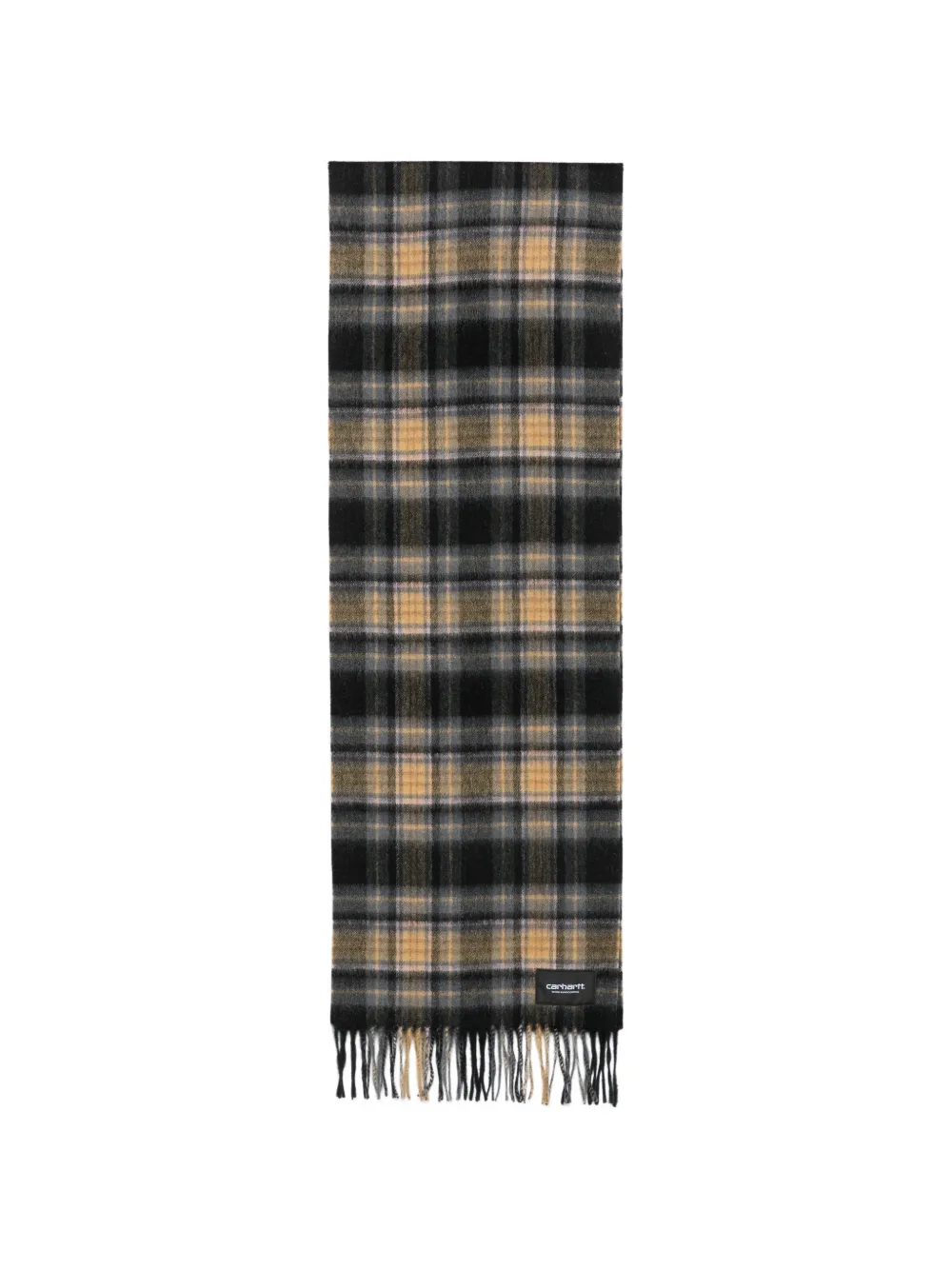 Carhartt Parson Check-pattern Scarf In Gray