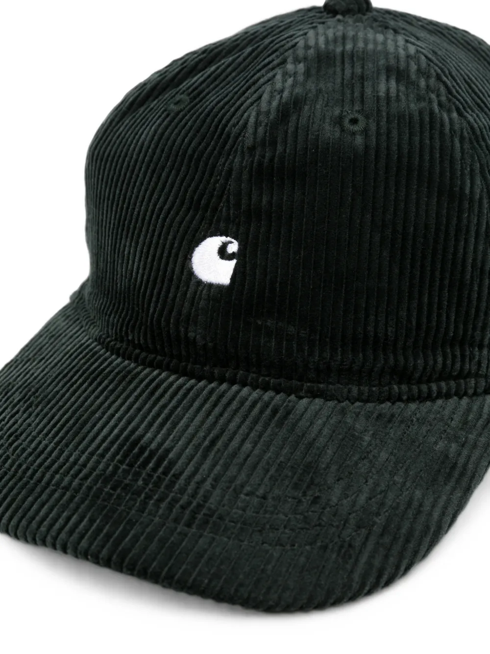Carhartt WIP Harlem ribfluwelen pet met geborduurd logo Zwart