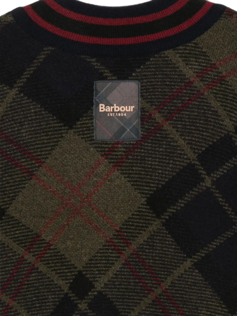 Barbour Trui met argyle patroon en V-hals Zwart