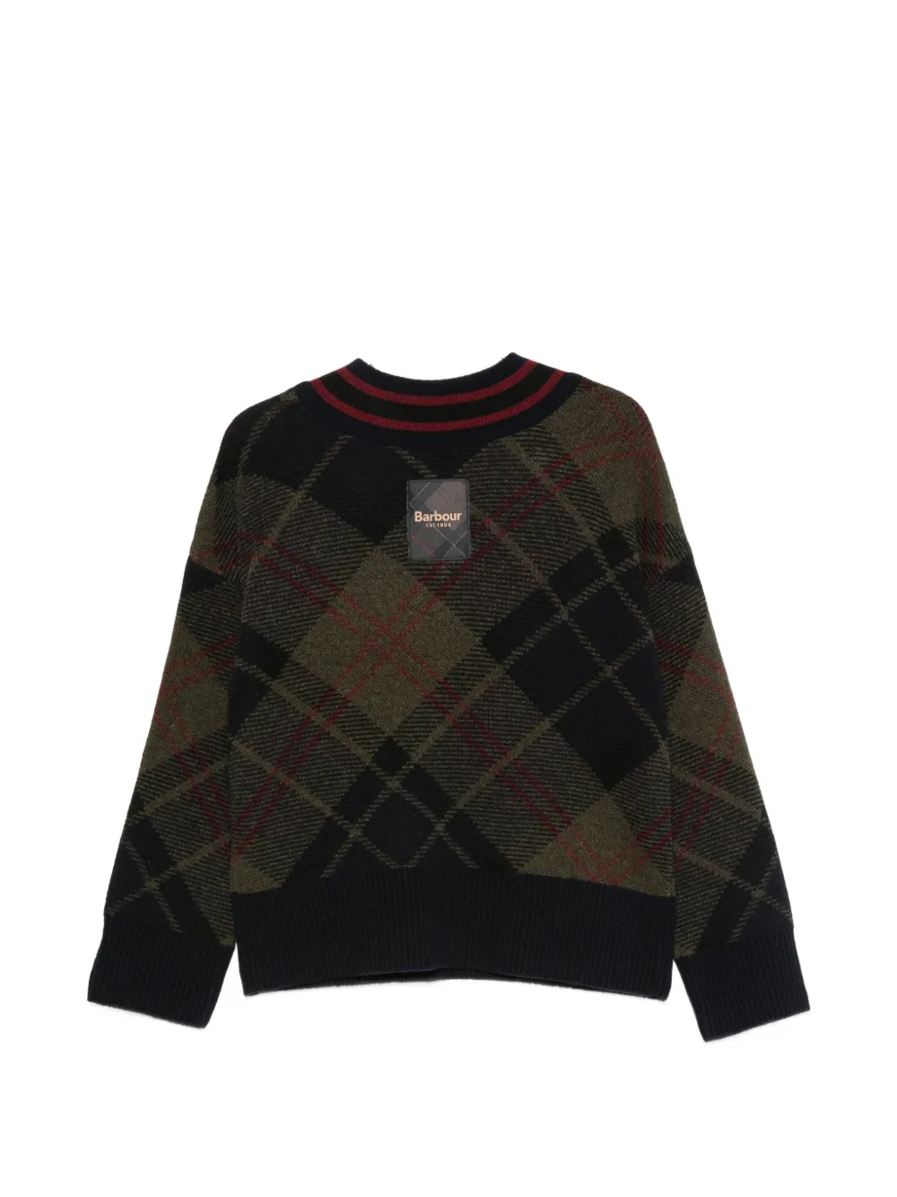 Barbour Trui met argyle patroon en V-hals Zwart