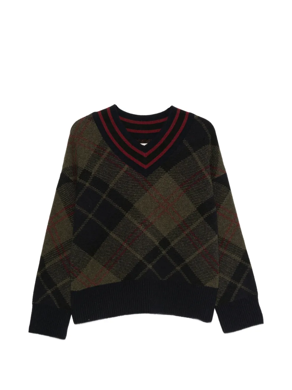 Barbour argyle-knit V-neck sweater