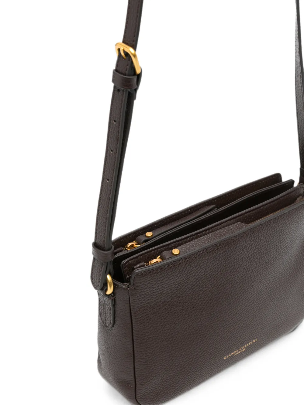 GIANNI CHIARINI Laura leren schoudertas Bruin