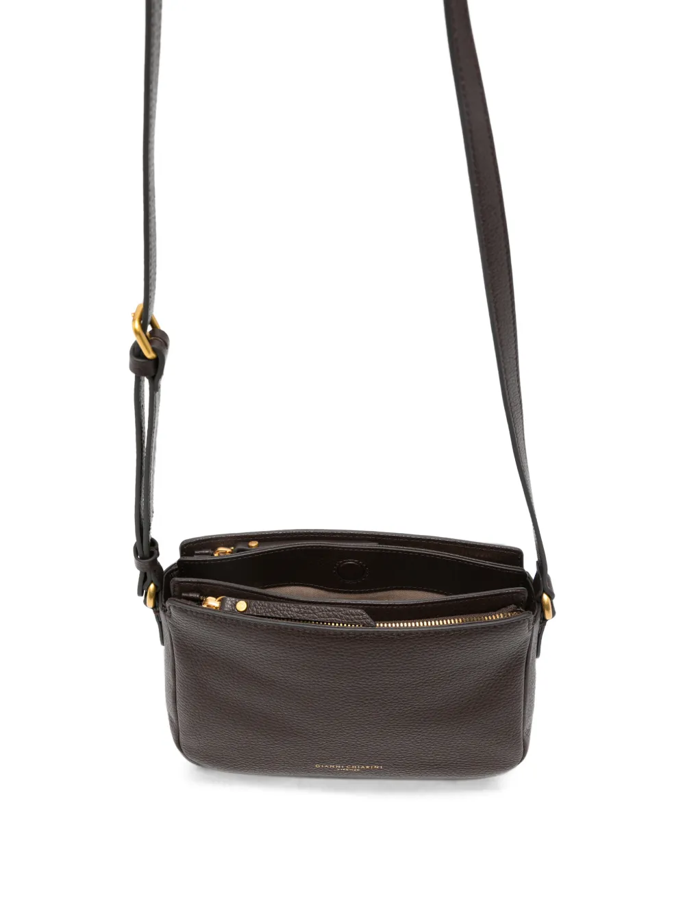 GIANNI CHIARINI Laura leren schoudertas Bruin