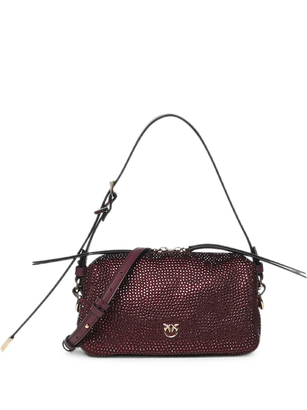 PINKO crystal-embellished Love Birds shoulder bag - Rot