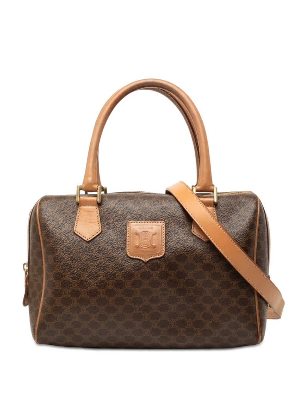 Celine Pre-Owned 2013 Macadam Coated Canvas satchel - Brown