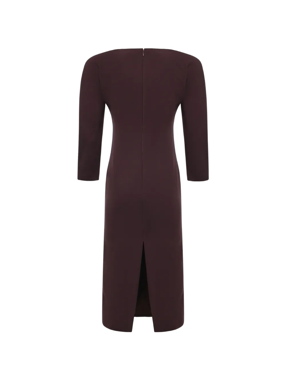 THE ANDAMANE Amanda midi-jurk met split en lange mouwen Rood
