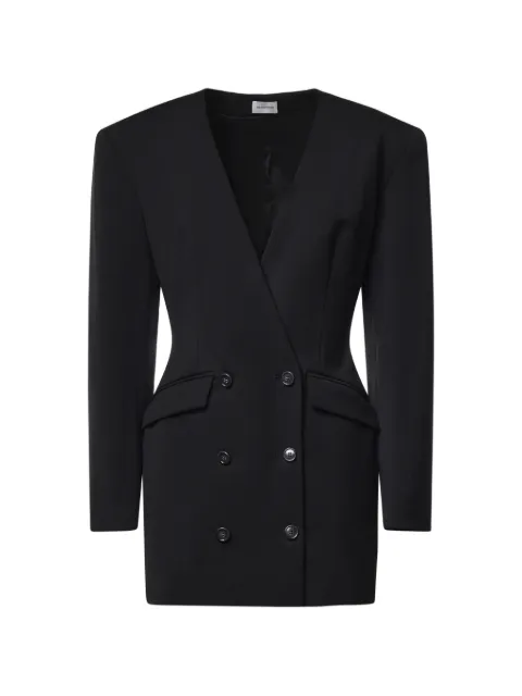 THE ANDAMANE double-breasted collarless jacket