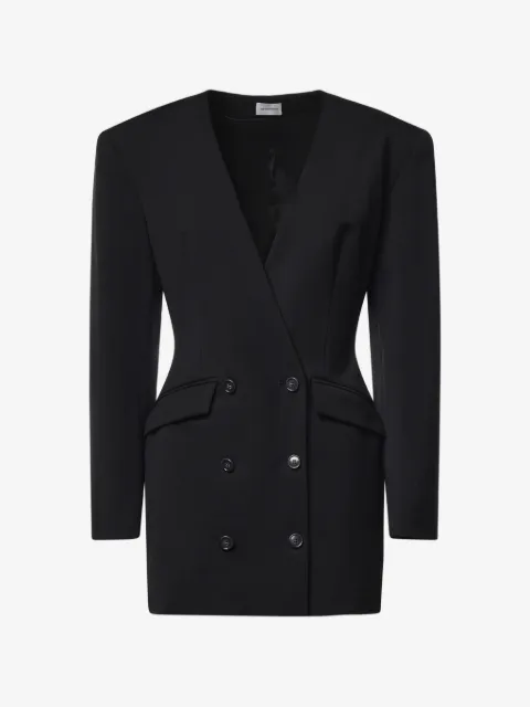 THE ANDAMANE double-breasted collarless jacket