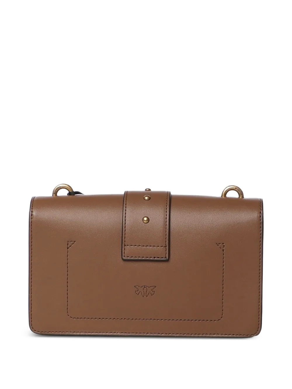 PINKO Kleine Love Bag One leren crossbodytas Bruin