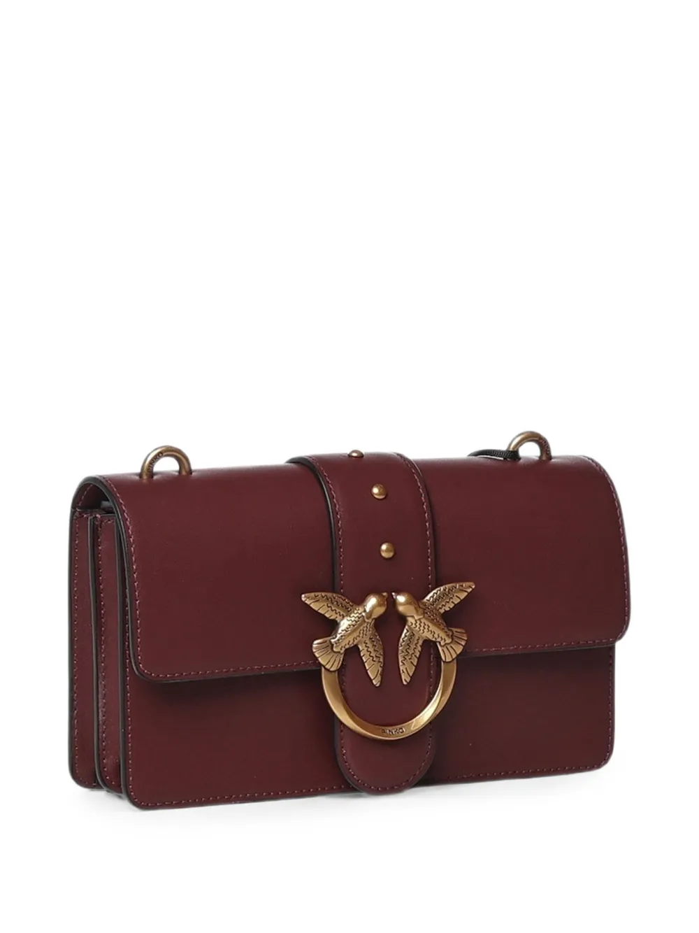 PINKO Kleine Love Bag One leren crossbodytas Rood