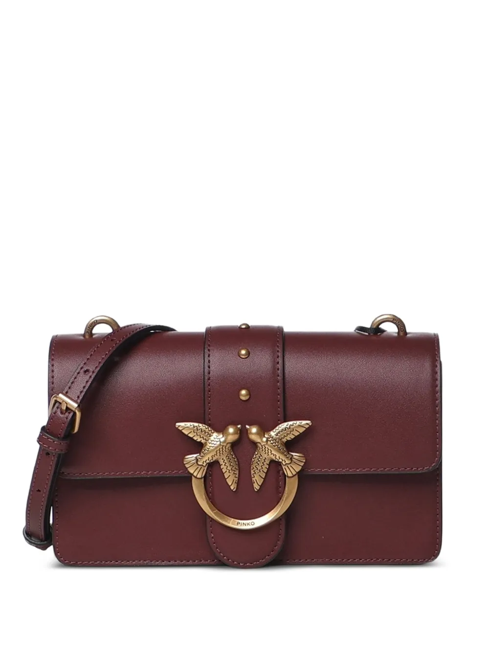PINKO small Love Bag One leather crossbody bag - Rosso