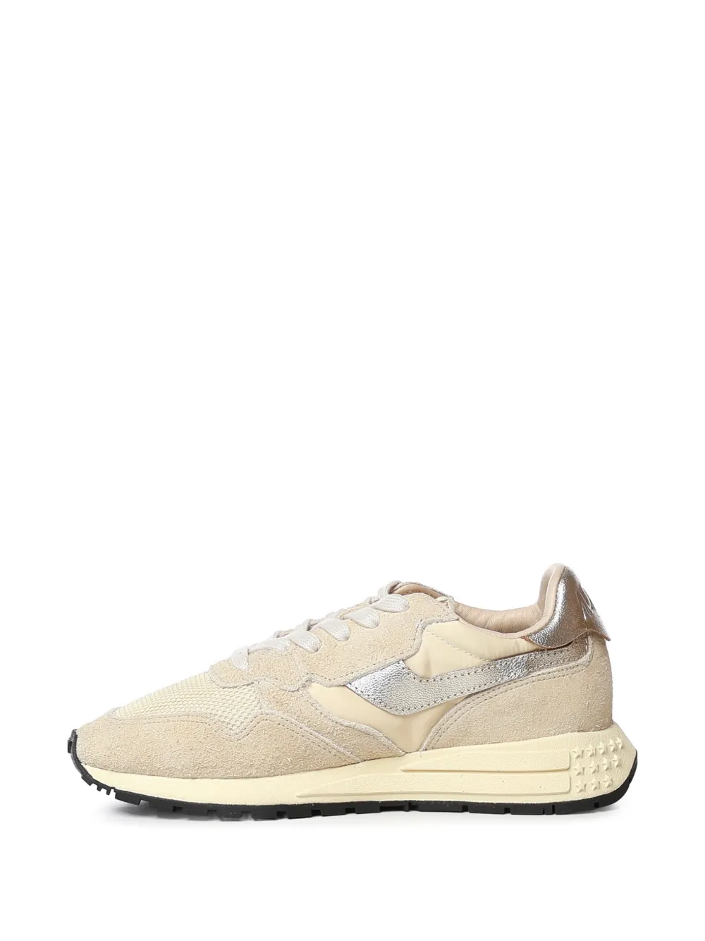 Autry Reelwind Low sneakers in ecru and platinum nylon and suede Beige