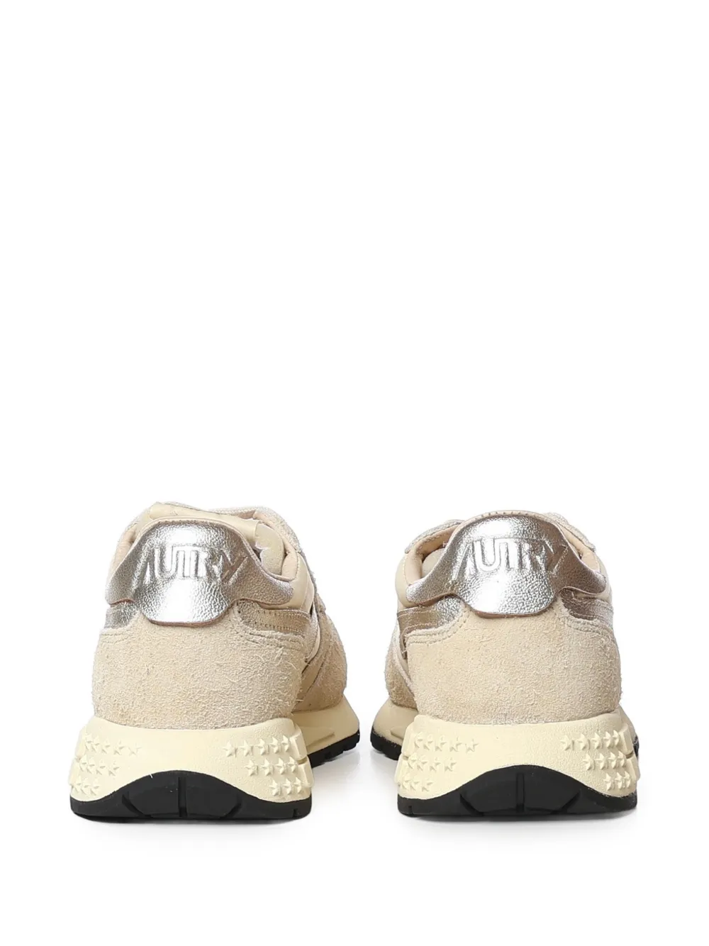 Autry Reelwind Low sneakers in ecru and platinum nylon and suede Beige