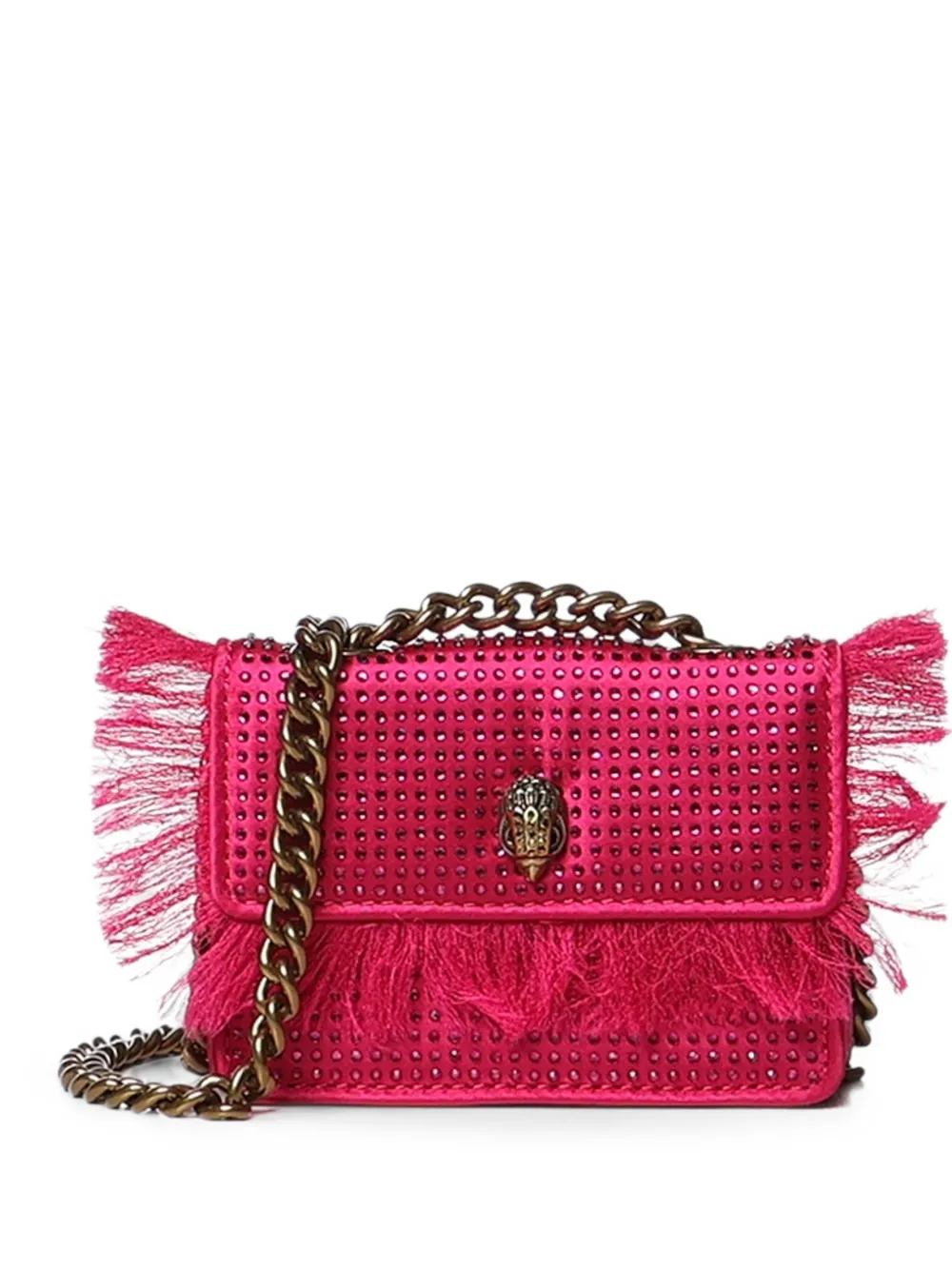 Kurt Geiger London crystal-embellished fringed shoulder bag - Rosa