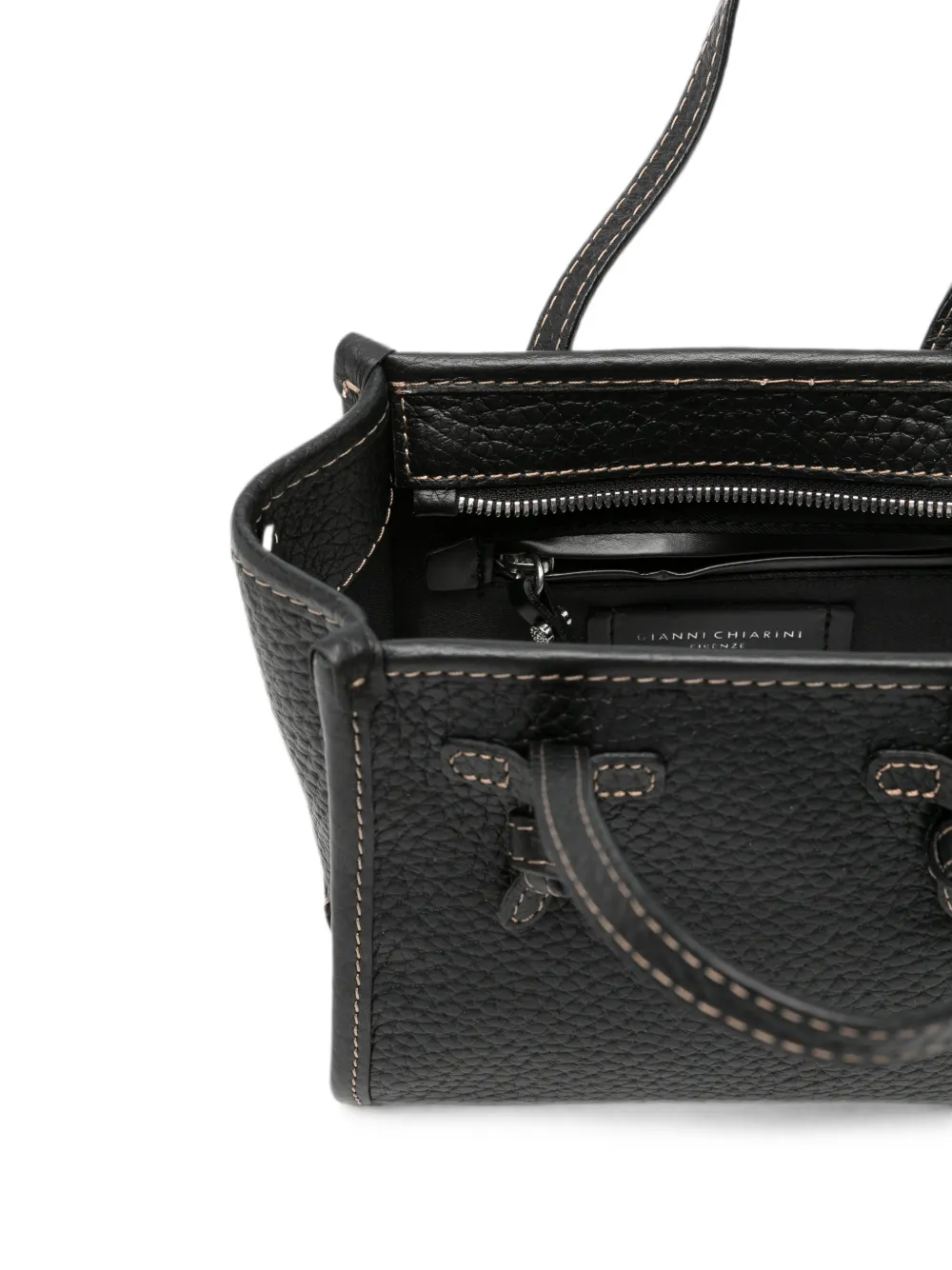 GIANNI CHIARINI Miss Marcella shopper van bewerkt leer Zwart