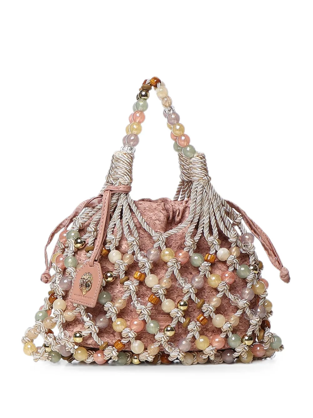 Kurt Geiger London Macramé schoudertas met kralen Roze