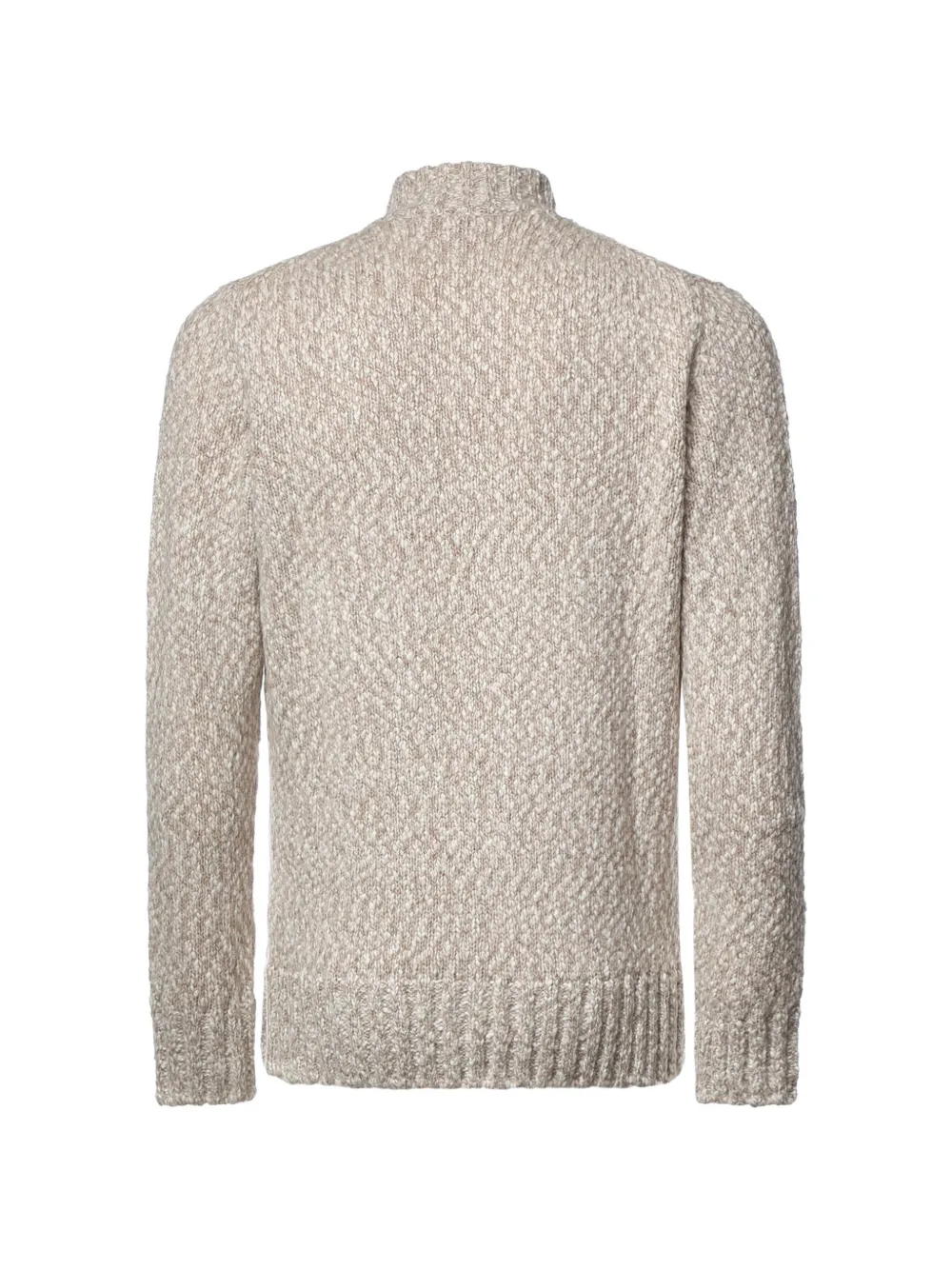 Eleventy Grofgebreide trui met rits Beige