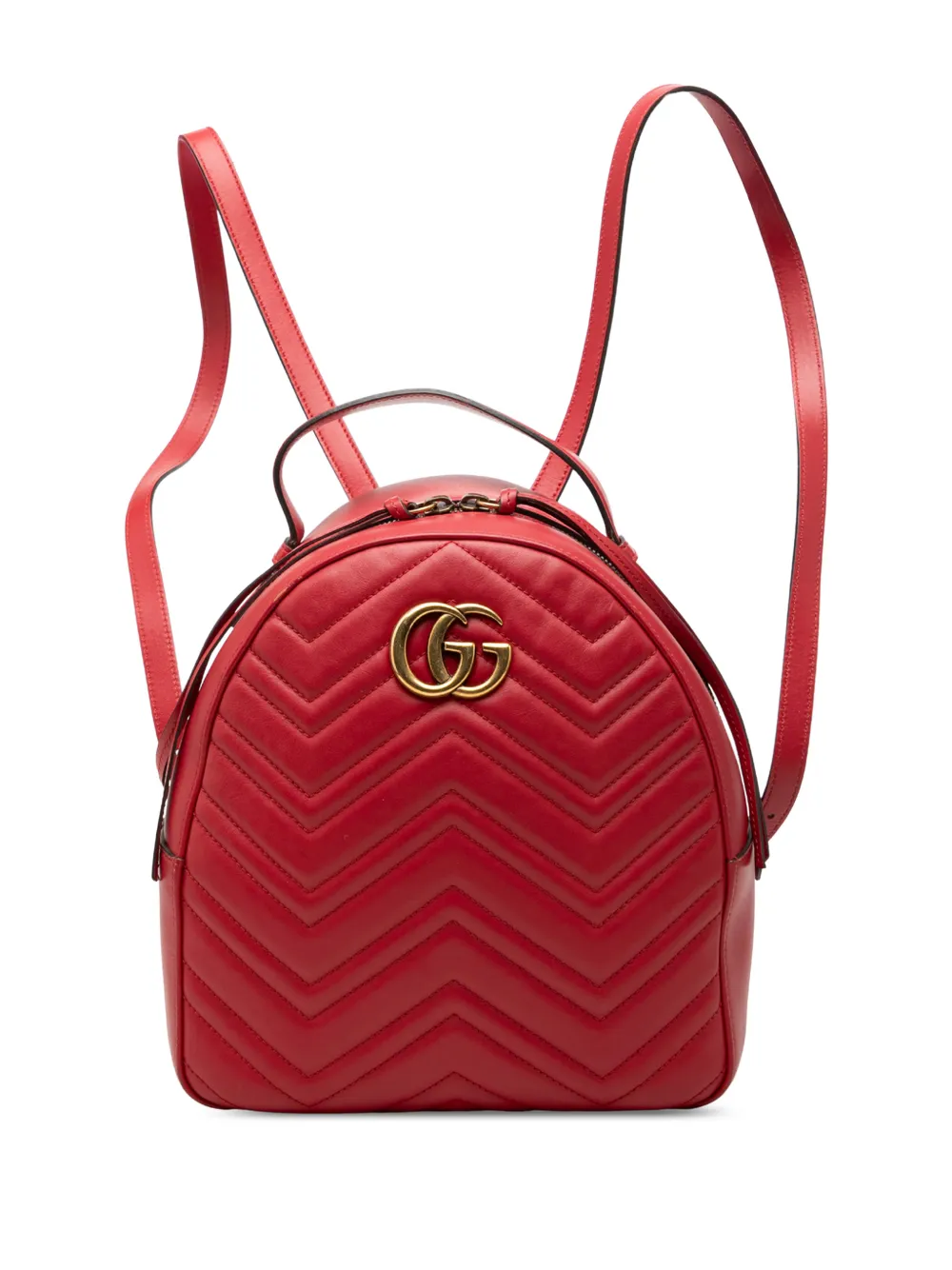 Gucci Pre-Owned 2016-2026 Small GG Marmont Matelasse Leather backpack - Rosso