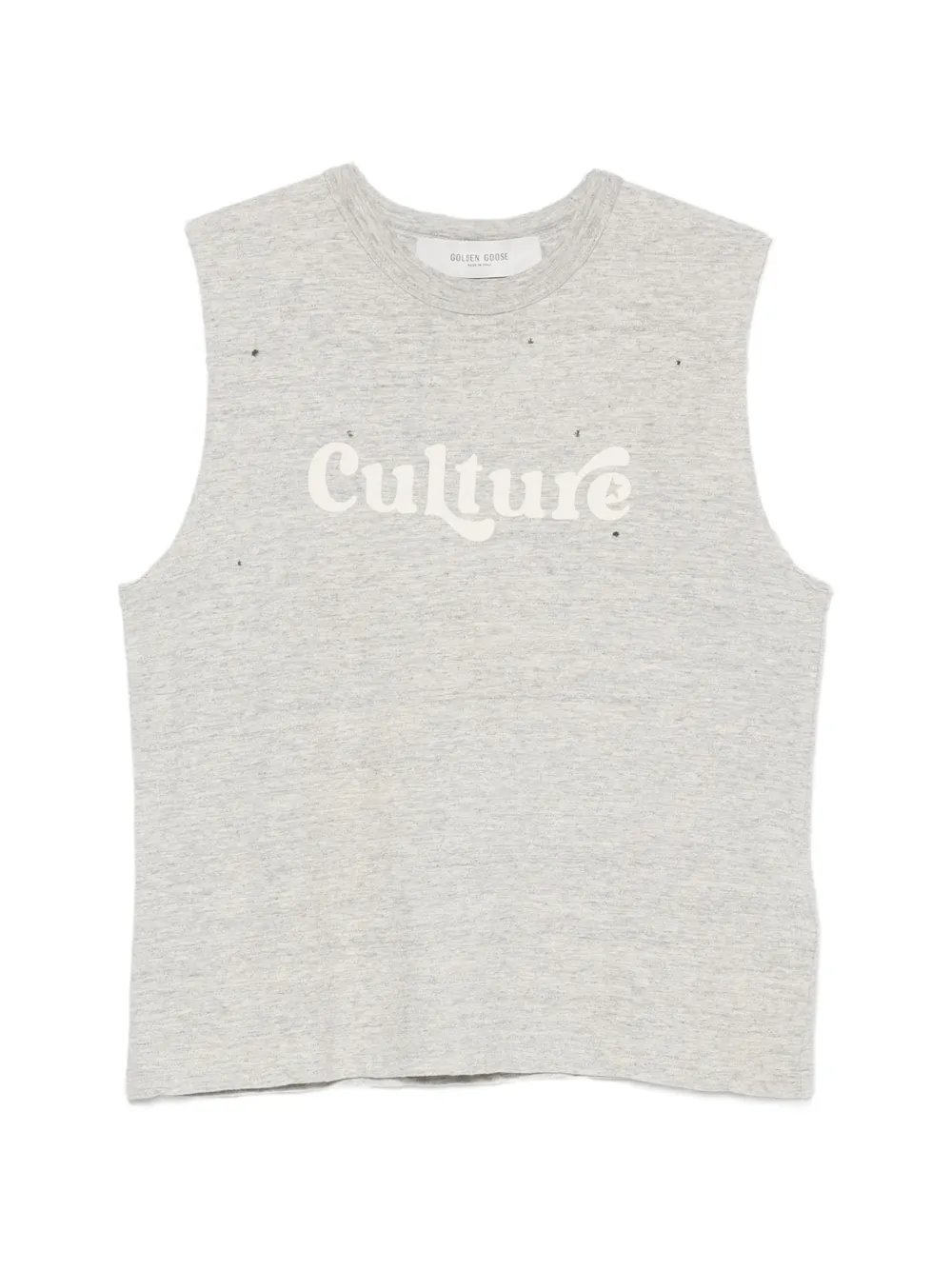 Golden Goose Roberta distressed slogan-print T-shirt - Grigio