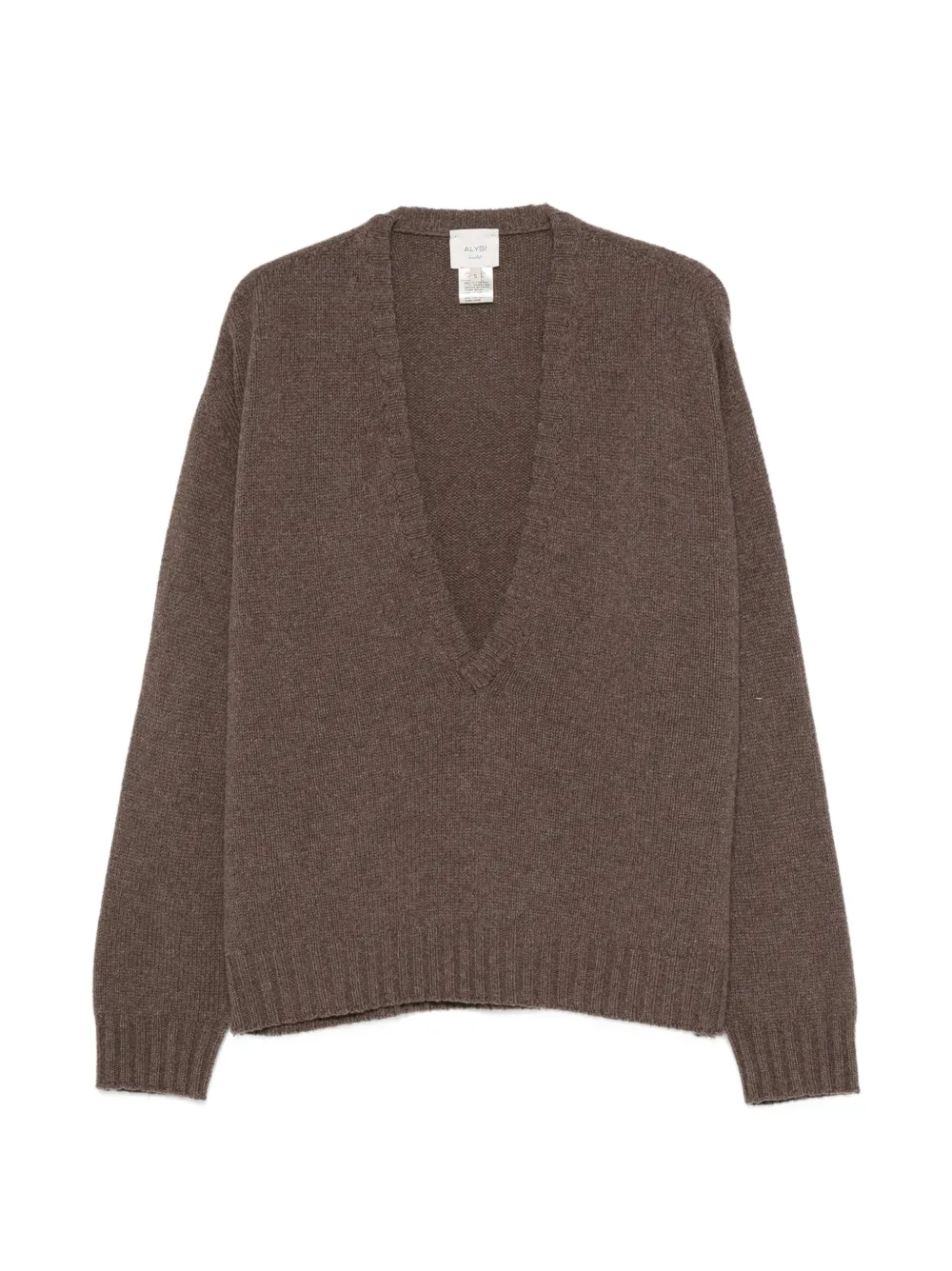 Alysi V-neck ribbed-trim sweater - Marrone