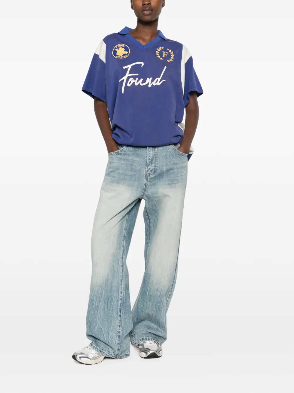 FOUND Jeans met vervaagd effect Blauw