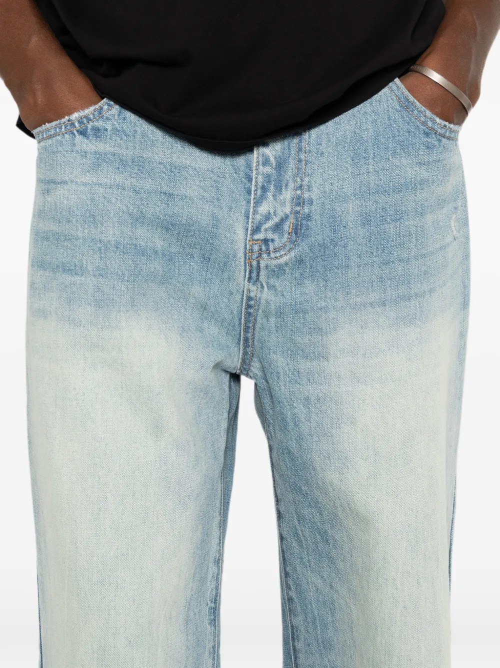 FOUND Jeans met vervaagd effect Blauw