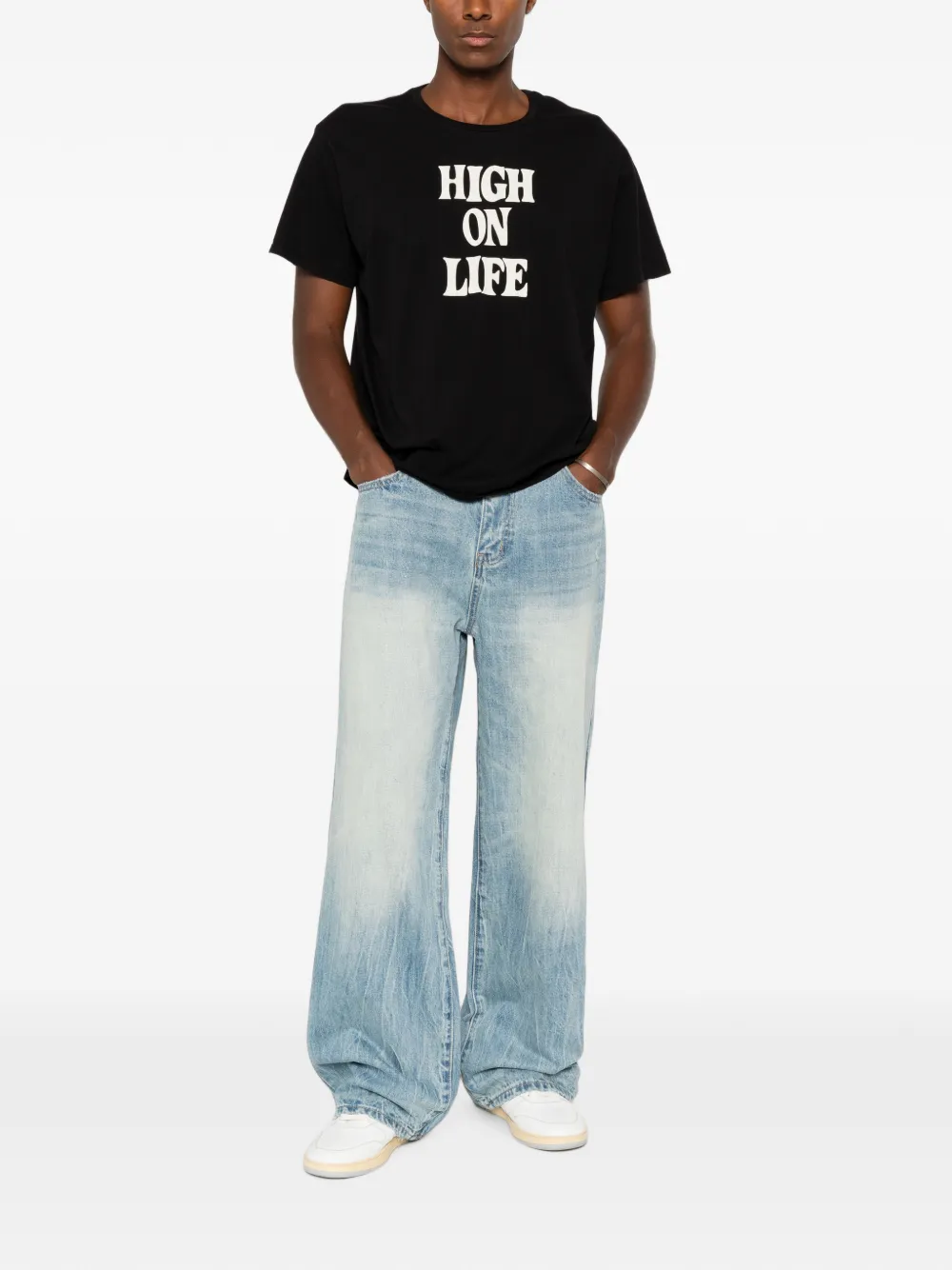 FOUND Jeans met vervaagd effect Blauw