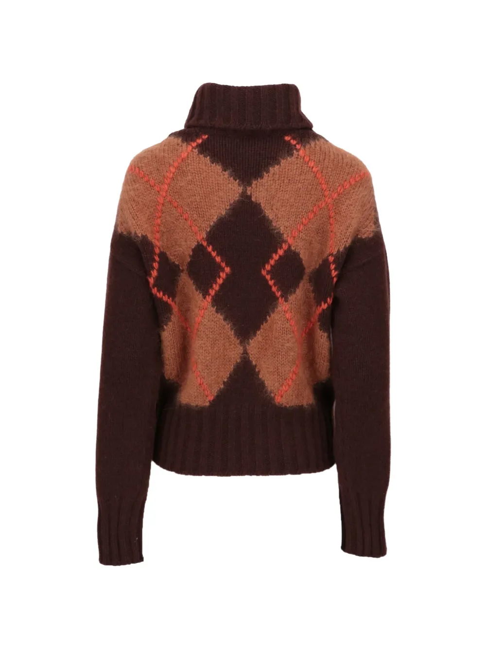 Isaia argyle roll-neck sweater - Braun