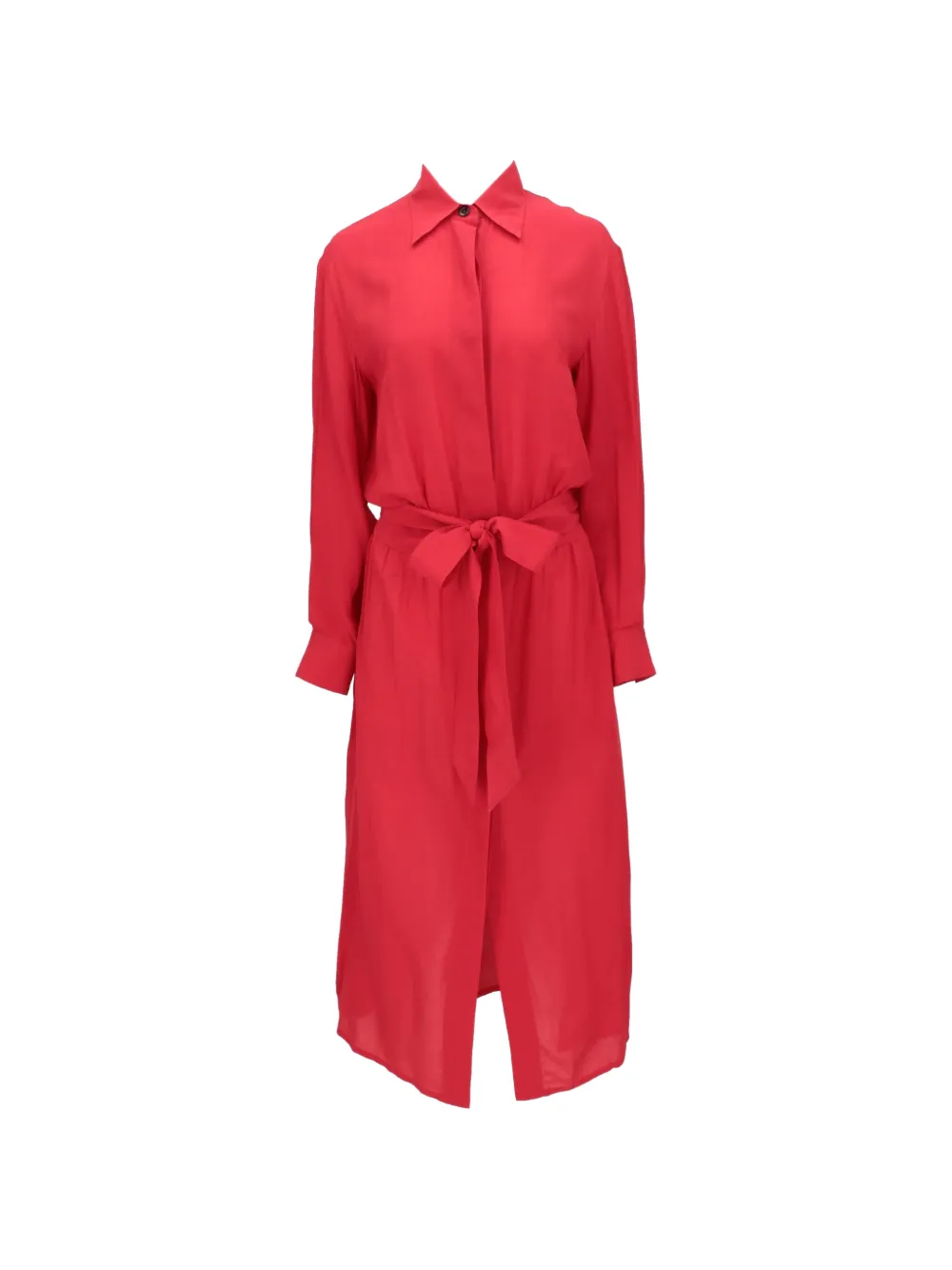 Isaia belted long-sleeve midi dress