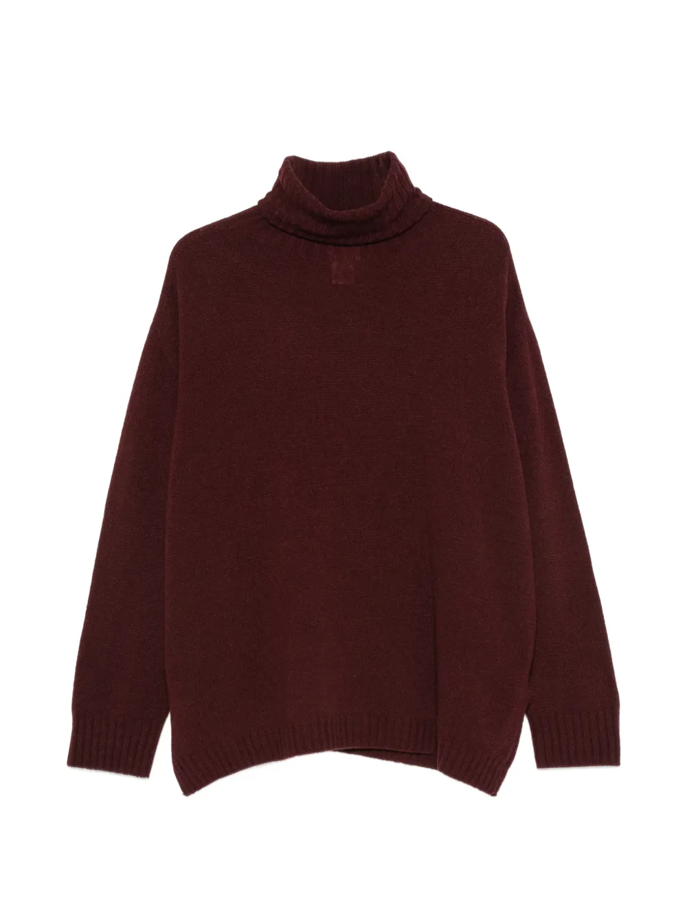 Alysi turtleneck side-slit sweater - Rosso