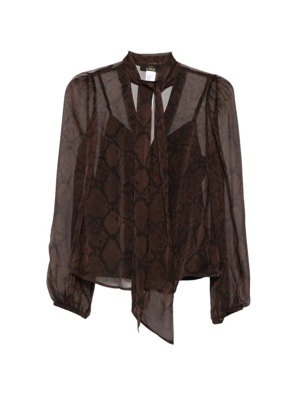 TWINSET snake-print pussy-bow shirt set (set of two) - Braun
