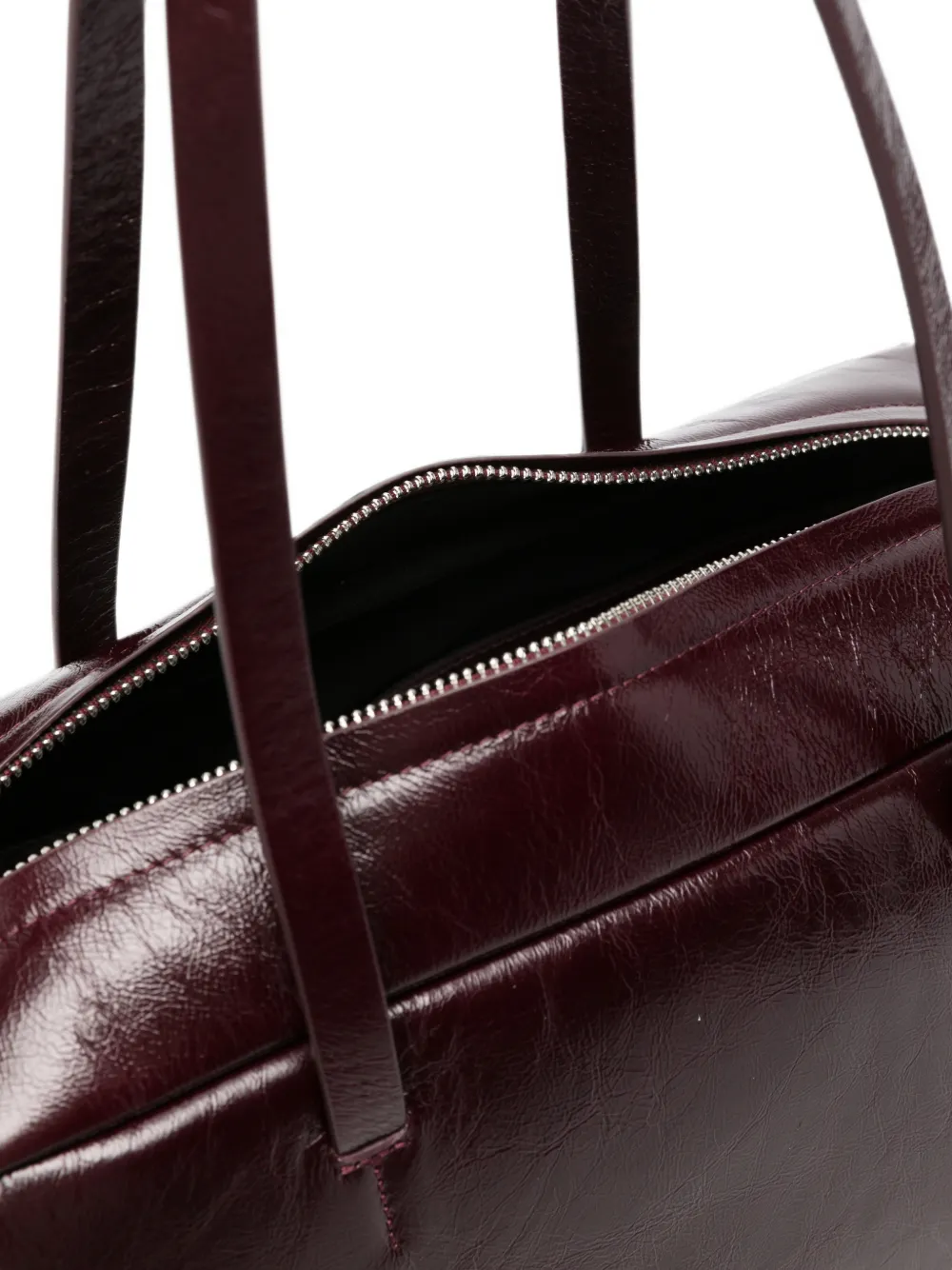 Alysi Bowling shopper met lakleren afwerking Rood