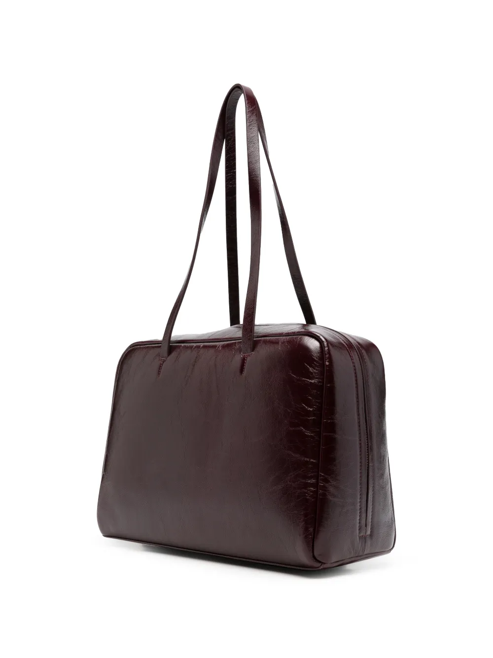 Alysi Bowling shopper met lakleren afwerking Rood