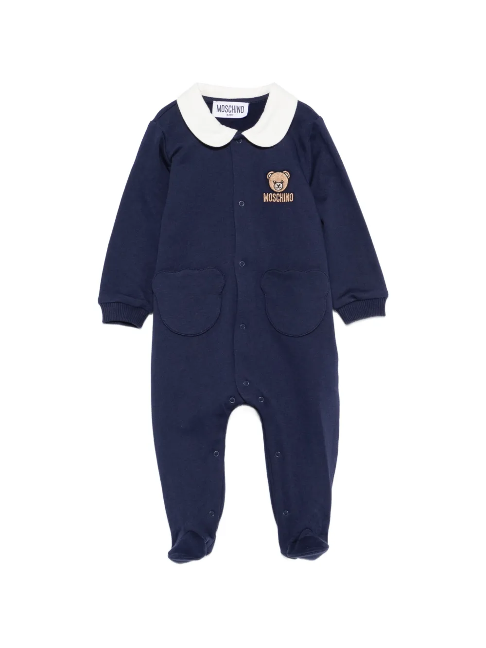 Moschino Kids teddy-embroidered pajama - Blu